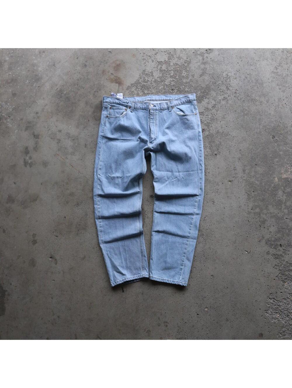 Levi Strauss 505 Jeans Mens 42x30 Light Wash Regular Fit Straight Leg Denim